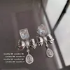 Boucles d'oreilles pendantes Déclaration de couleur pour femme Argenté Cristal Bleu Verre Goutte à levier