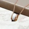 Designer necklace wide zero necklace ceramic pendant designer jewelry chain fashion jewelry chain for man for women luxury chain platinum plating with brangd box 5A