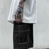 Herr shorts män sommar baggy chic ins mode casual japansk stil elastisk midja solida byxor design manliga harajuku kort 230612