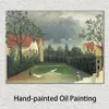 Jungle Animals Canvas Wall Art Hand Painted The Farm Yard Henri Rousseau Painting for Sale High Quality