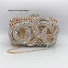 Totes Xiyuan AB Silver Rhinestone Crystal Clutch Luxury Women's Evening Wedding Party Clutches Kvinnliga handväskor Små telefonväskor