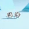 Orecchini in moissanite di lusso in argento sterling 925 Orecchini a bottone per fidanzamento nuziale per donne