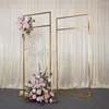 Decoração de festa estilo luxo brilhante flor de ouro arco de boas-vindas para decorações de fundo de casamento suporte de balão de aniversário personalizado