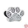For pandora charms authentic 925 silver beads Charm Bead Dangle Dog Sparkling Paw Print