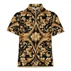 Herrpolos LCFA Brand Polo Shirts For Men Casual Colorful Mens Summer Clothing Personlighet Luxury Baroque Cashew Flowers 4xl