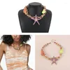 Choker R2LE Colorful Enamel Starfish Metal Necklace Women Fashion Vintage Statement Large Jewelry Accessories