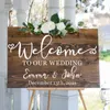 Welcome sign stickers DIY Wedding sign Wall stickers Welcome sign Custom Name And date Wall Decal Vinyl wedding Decor A180