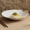Bowls Rock Grain Creative Missing Edge Ceramic Salad Bowl Restaurant Cutlery Senior Sense White Artistic Conception Dinner Plate