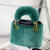 Sacs de soirée sac à main petit sac carré femme épaule fête main mode peluche véritable fourrure