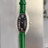 Women's Diamond Watch Rectangular barrel design with Swiss quartz movement super release vertigo sapphire mirror Italian belt imported big brand watch