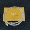 Ожерелья с подвесками шириной 5 мм, один ряд Iced Out Man, ювелирные изделия, сертификаты Gra Pass Diamond Tester Vvs1, муассанит, кубинское звено, ожерелье-цепочка J06129Q3Y 9Q3Y