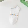 Women Socks Spring Thin White Women's Cotton Shallow Mesh Lace Small Flowers Cute Japanese Boat