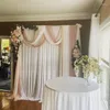 Parti Dekorasyon Kemer Çiçekleri Drapes Kiti 2pcs Yapay Çiçek Swag 3pcs 8m uzunluğunda Draping Perde Düğün Töreni Zemin Dekoru