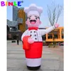 2,5 m Air Dancers Sky Tubeman Inflável Cook Man Puppet Chef Bem-vindo Balões promocionais Publicidade Acenar Mão na frente Lojas