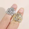 Rings Luxury designer Finger Ring high quality Paved Full Cz Stone Gold Silver Punk Styles Hip Hop Men Ring for Party Jewelry Wholesale