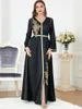 Vêtements ethniques Robes de soirée de luxe Abayas Broderie florale musulmane Ramandan Eid Robe Cardigan Robes longues Kimono Jubah Thobe Prière islamique