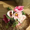 Flores decorativas Flor de simulación Magnolia Ramo Plantas artificiales Accesorios de decoración del hogar Adorno de decoración