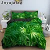 Bedding sets Green Nature Weed Leaves Luxury Set 2 3Pcs Adult Duvet Cover Single Double King Queen Size Bedclothes Home Textile 230609