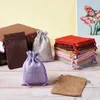 Pochettes à bijoux 1 ensemble sacs à cordon d'emballage en toile de jute avec affichage étiquettes de prix en papier Kraft et ficelle de cordon pour