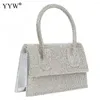 Evening Bags Pu Inlaid Rhinestone Silver Gold Handbag Fashion Messenger Bag For Lady Wedding Or Party Cluthch Woman Purse