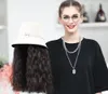 Chapéu de peruca de 16 polegadas integrado feminino de cabelo longo médio usando perucas para escolher muitos estilos, suporte a personalização