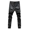 Pants Mens black leather pants mens tights pants faux leather pu sexy motorcycle skinny trousers 2836 AYG180