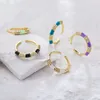 Y2K Chic Candy Colors Anelli a dito aperti con anello di geometria coreana di tendenza in pietra di cristallo trasparente Regali di gioielli per feste raffinati