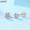 Clip-on Vite posteriore LAYA S925 Sterling Silver Temperamento Wedding 0.5ct 1ct Orecchini a bottone per le donne Boutique semplice Fine gioielli alla moda 230609