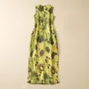 62 2023 XL lente zomer bloemenprint jurk ronde hals mouwloze jurk luxe mode prom dameskleding AS