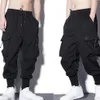 Мужские брюки рассылают брюки для гаремов мужчина грузовые брюки хип -хоп на открытом воздухе повседневная лодыжка для брюки модная уличная одежда карманные спортивные штаны 230612