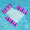 Inflatable Floats Tubes Foldable water hammock lounge inflatable mat floating bedding swimming pool accessories P230612