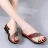 Sandalen CRLAYDK Damen Wedge Sommer Slip On Hausschuhe Plattform Bequeme Leder Pantoletten Walking Outdoor Indoor Nicht Schuhe