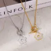 Hanger Kettingen Rvs Prachtige Cartoon Bloem Shell Toggle Knop Ketting Choker Mode Ketting Voor Vrouwen Sieraden R230612