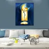 Abstract Music Canvas Art Moon Dance Painting Decorazioni musicali fatte a mano per Piano Room