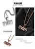 Pendentif Colliers MOM Lettres Glacé Bling Collier Mirco Pave Prong Réglage Rock Rappeur De Mode Hip Hop Bijoux BP247