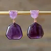 Stud Trendy Women Earrings Bold Amethysts Tiger Eye Stud Earring Teen girls Luxury Elegant Jewelry Bijoux Wholesale 230612