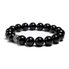 Charm Bracelets Natural Black Onyx Bracelet For Men Classic CZ Tube Spacer Copper Jewelry Gift 10mm Dropship