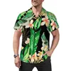 Men's Casual Shirts Palm Leaves Shirt Jungle Flowers Print Beach Loose Hawaiian Streetwear Blouses Short Sleeve Oversize Clothing
