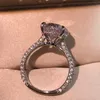 Fedi nuziali Anello di fidanzamento da donna ovale da 5 carati di lusso Zircone Grande diamante 925 Anello da sposa in argento sterling 925 Gioielli da sposa 230612