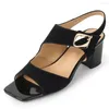 Sandali da donna in pelle scamosciata naturale 6 cm di spessore tacco alto punta aperta estate elegante da donna con tacco pompe scarpe da donna in vendita