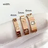 Band Rings Love Ring Designer Rings Carti Band Ring 3 Diamonds Womenmen Luxury Jewelry Titanium Steel Goldplated Never Fade Not Allergic Goldsilverrose 36285 J2306
