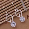 Dangle Earrings High Quality Gorgeous AE487 Classic Silver Color For Women Wholesale Fashion Jewelry Bubble Heart