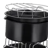 Fryers 12pcs Hava Fritöz Aksesuarları 9 inç Pizza Plaka Grill Pot Mutfak Pişirme Aracı Parti için Tüm Airfryer 4.28QT