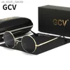 GCV Brand Copper Alloy Steampunk Round Polarized Sunglasses Vintage Men Women Male Female Sun Glasses Classic UV400 Metal Frame L230523