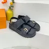 Bom Dia Comfort Flat Slide Damen Sandalen Designer Luxus Gummi Leder bedruckte Schnalle Outdoor Strand Hausschuhe 35-40