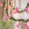 弦2m 10LEDSバラの花の弦ライトフラワーホリデー照明花輪の葉の妖精パーティーイベント装飾寝室