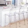 8Pcs Fashion Home Decor Clear Acrylic Plastic Ghost Chair Restaurant Dinning Furniture Stool For Party Bar Decoration