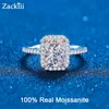 Solitaire Ring Sertifikalı Radyant Kesim Nişan Yüzüğü 1CT 2CT Renksiz VVS Elmas Teklif Yüzükleri Sterling Gümüş Weddig Band Hediyeleri 230609