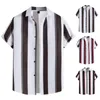 Men's Casual Shirts Men'S Fashion Print Personalized Lapel Button Down T Shirt Short Sleeved Exchange Men