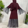 Abbigliamento etnico Eid Open Abaya Dubai Turchia Kaftan Abito da donna musulmana Kimono Ccardigan Abito arabo islamico Ramadan Mubarak Djellaba